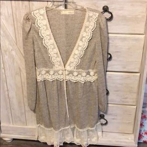 Lace-Trimmed Sweater